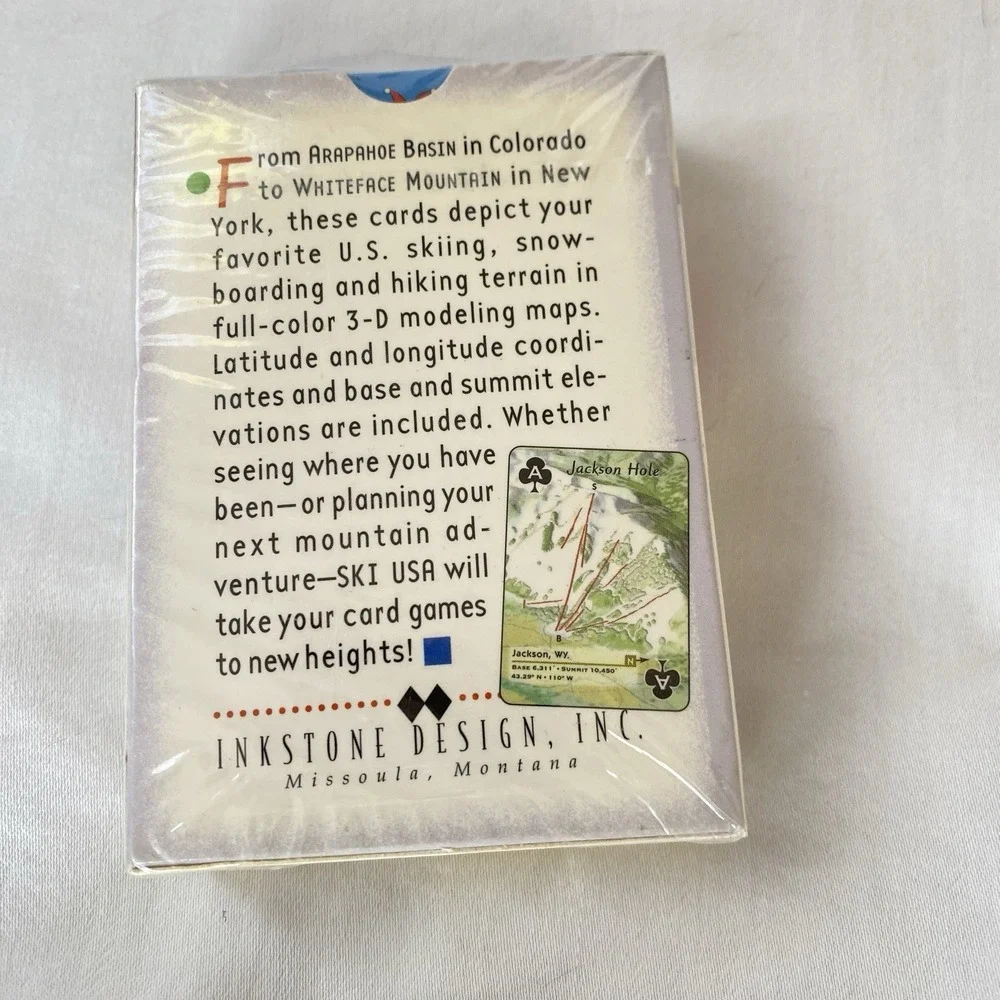 Vintage Ski USA Playing Cards Park City 2003. Birds eye view of the Best Ski Mtn